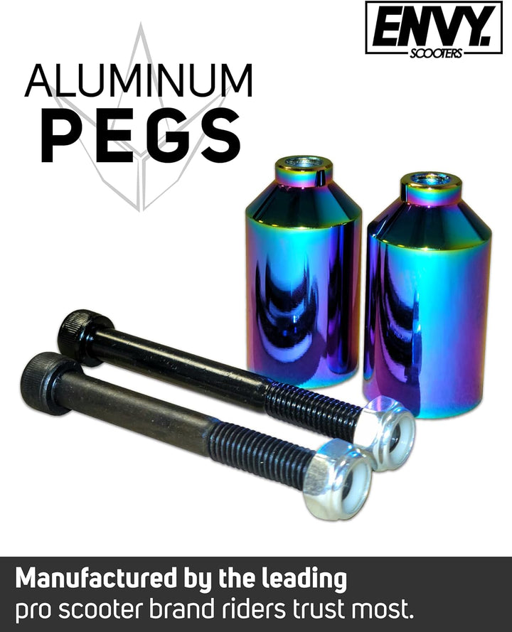 Blunt Stunt Scooter Pegs Alu Rainbow Neochrome mit Achsen