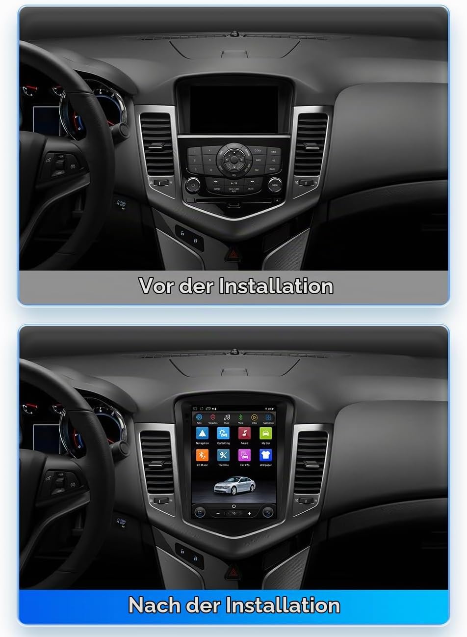 Android 14 9.7 Zoll-Autoradio Vertikaler Bildschirm für Chevrolet Cruze J300 2008 2009 2010 2011 201