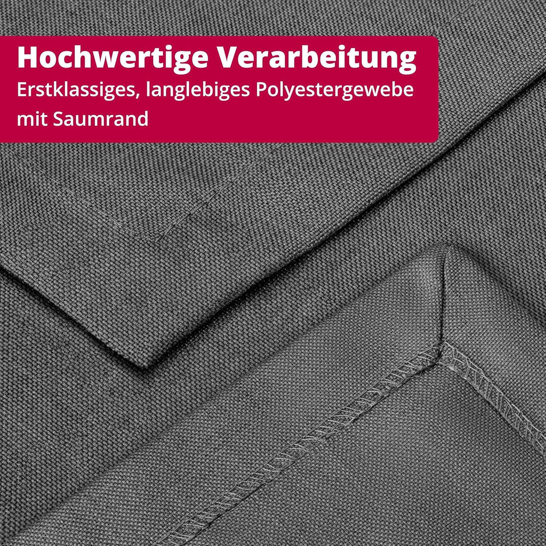 DecoHomeTextil Leinen Optik Tischdecke, Rechteckig 110 x 160 cm Grau Anthrazit, wasserabweisend, fle