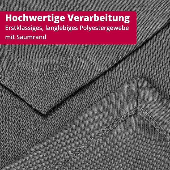DecoHomeTextil Leinen Optik Tischdecke, Rechteckig 110 x 160 cm Grau Anthrazit, wasserabweisend, fle
