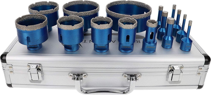 PRODIAMANT Diamantbohrer Set Fliese Feinsteinzeug trocken 15-teilig 6mm 8mm 10mm 12mm 14mm 20mm 35mm