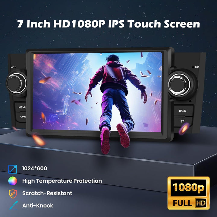 Hikity 4G+64G Autoradio Android 15 für FIAT Punto 2005-2009/Linea 2007-2011 mit 7-Zoll-Touchscreen,