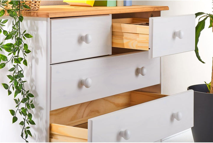 IDIMEX Kommode Rondo, schöne Anrichte mit 5 Schubladen, praktisches Sideboard aus massiver Kiefer in