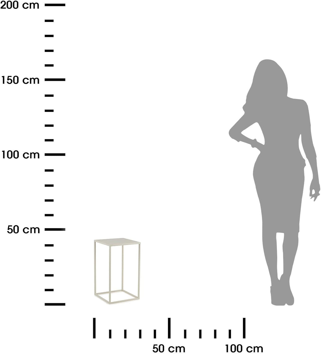 HowHomely Blumenständer Metall Cremefarben 40 cm Hoch - Solider und Robuster Blumenhocker Metall - P