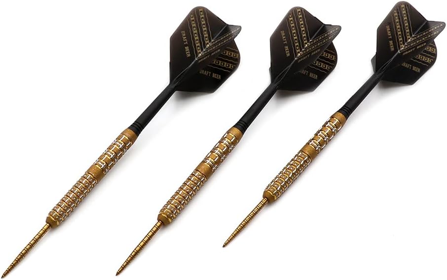 CUESOUL Steel Tip 90% Tungsten Dart Set mit Ölfarbe Finish und ROST Flights 23g FASSBIER, 23g FASSBI