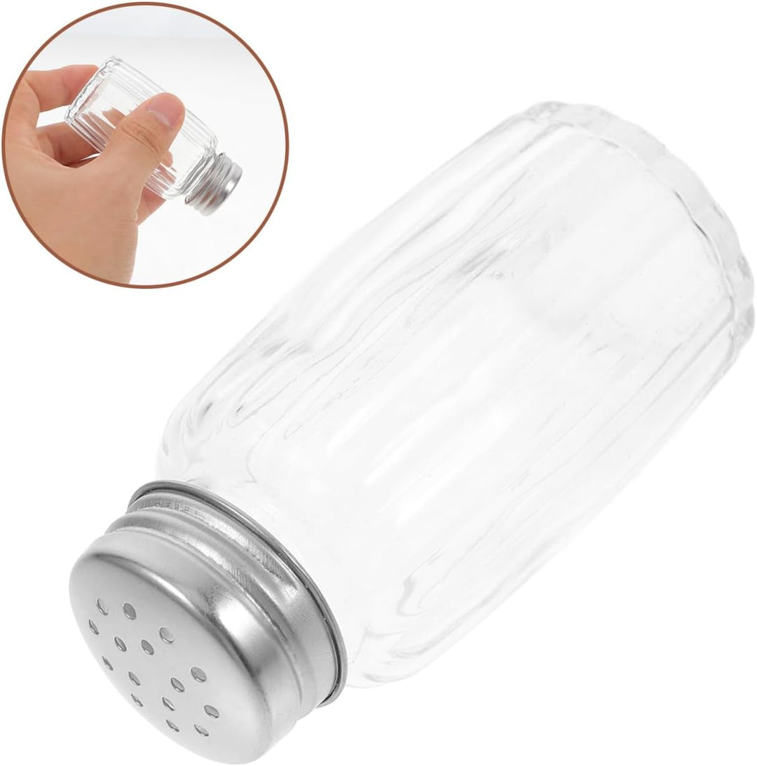 iplusmile Salz- Und Pfefferstreuer Set Aus Glas 10 Stück Mit Edelstahldeckel 1.6 Zoll Hohe Runde Gew