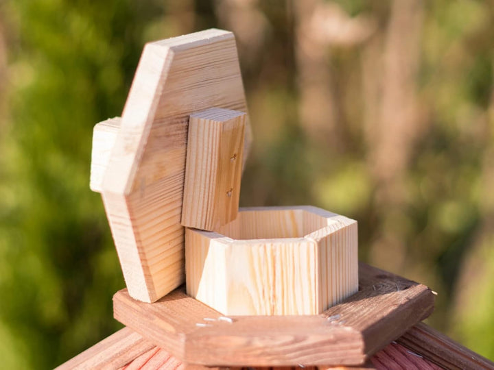 Vogelhäuschen, Vogelhaus aus Holz, Vogelhäuschen, Nistkasten, mit Ständer (Braun, XL) XL Braun, XL B