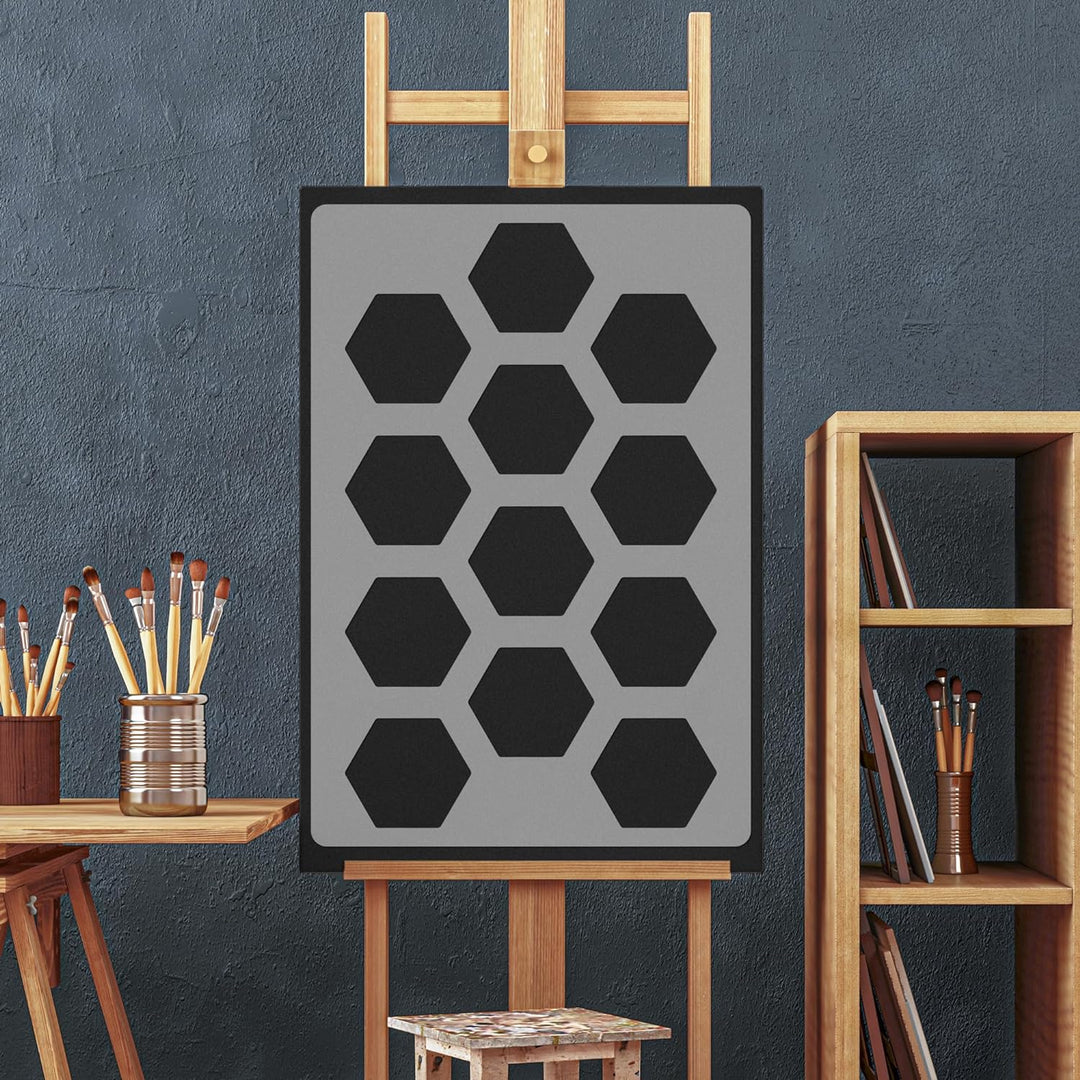 NAKLEO Wiederverwendbare Kunststoff-Schablonen - 59x95cm - Bienenwabe Hexagon Geometrisch - Grosse W