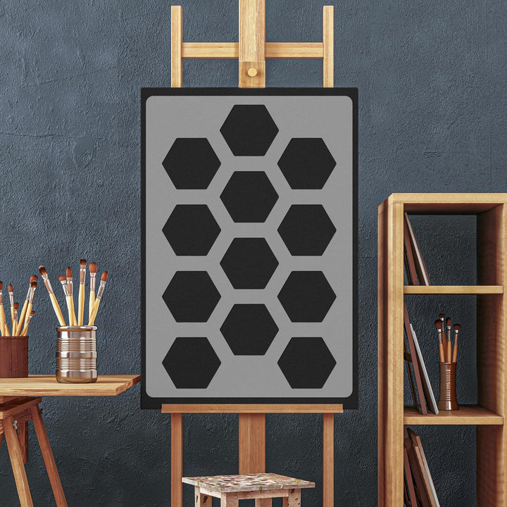 NAKLEO Wiederverwendbare Kunststoff-Schablonen - 59x95cm - Bienenwabe Hexagon Geometrisch - Grosse W