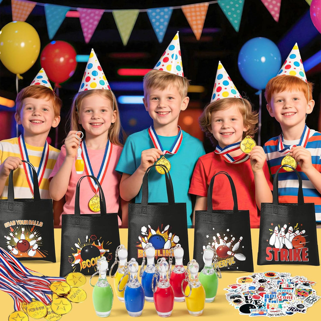 86STK Bowling Mitgebsel Kindergeburtstag Medaillen Bowling Bowlingkugel Schlüsselanhänger Mitgebsel
