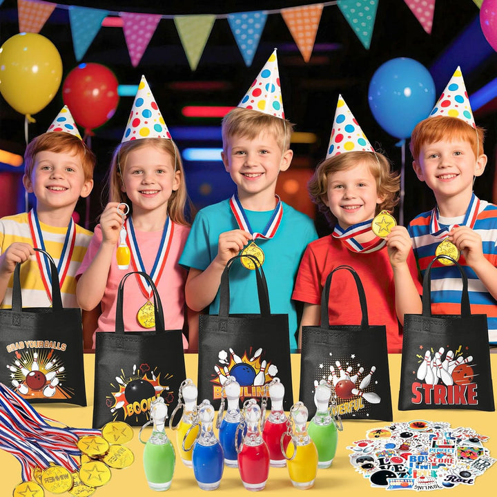 86STK Bowling Mitgebsel Kindergeburtstag Medaillen Bowling Bowlingkugel Schlüsselanhänger Mitgebsel
