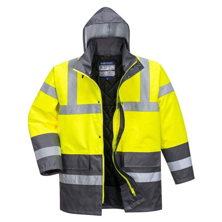 Portwest Warnschutz Kontrast Traffic-Jacke, Grösse: S, Farbe: Gelb/Grau, S466YGYS YeGrey S, YeGrey S