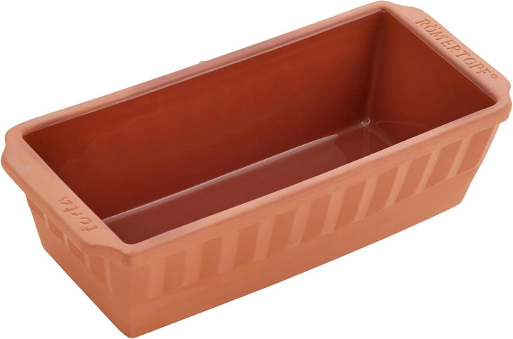 Romertopf Kastenform Torta 31cm aus Naturton, sauerteigbeständige Brot- und Kuchenbackform mit Glasu