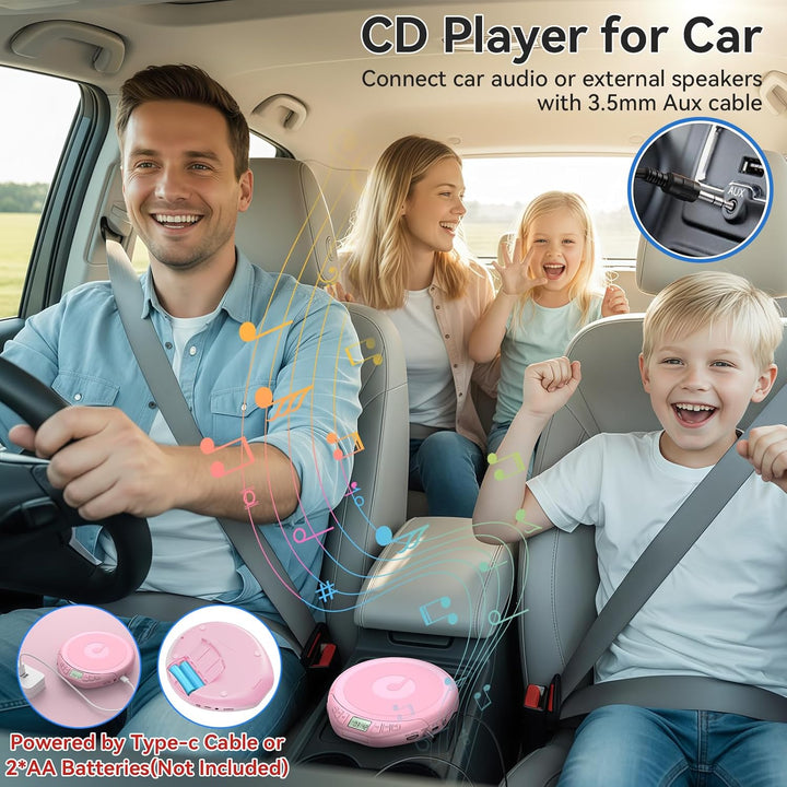 CD Player Tragbar: KOVCDVI Tragbarer CD-Player mit LCD-Display, Unterstützt CD-R/CD-RW/MP3-Wiedergab