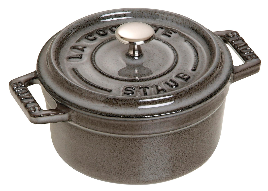 Staub 40500-106-0 Mini Cocotte, rund mit Deckel 10 cm, 0,25 L, induktionsgeeignet, mit mattschwarzer