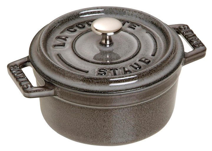 Staub 40500-106-0 Mini Cocotte, rund mit Deckel 10 cm, 0,25 L, induktionsgeeignet, mit mattschwarzer