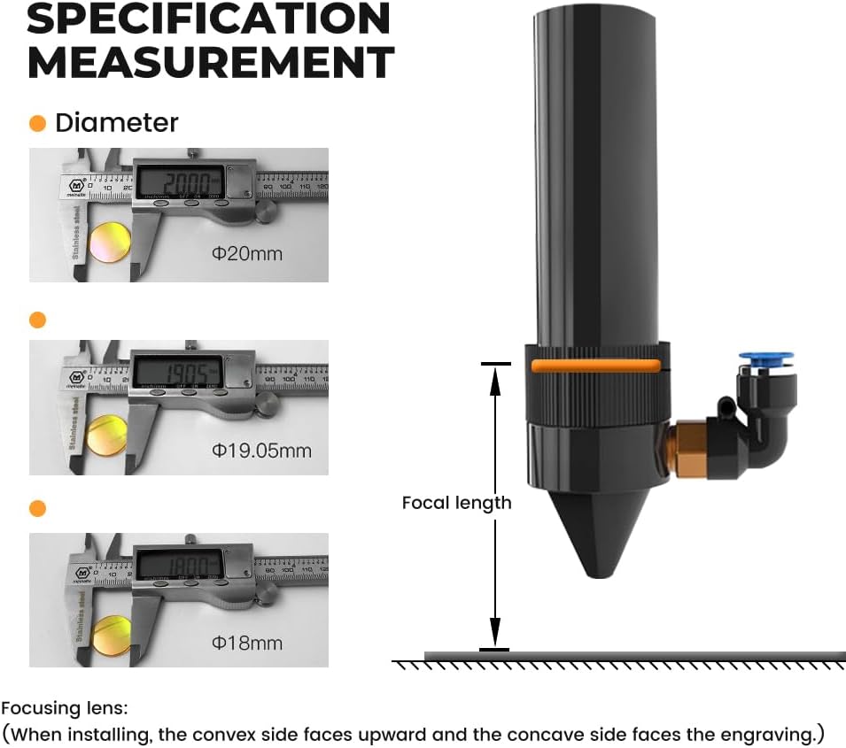 CVD ZnSe Laser Fokuslinsen Durchmesser: 18mm FL: 2"/50.8mm Lasers Linse Lens, CO2 Laser Focus Lens C