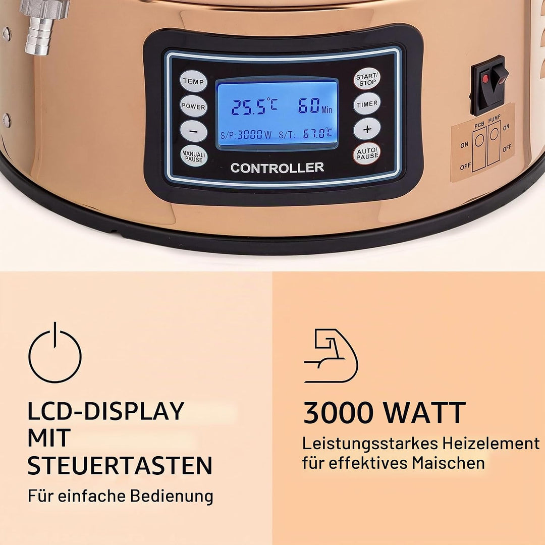 Klarstein Mundschenk Maischekessel Copper 30 Liters 30 Liters Copper, 30 Liters Copper