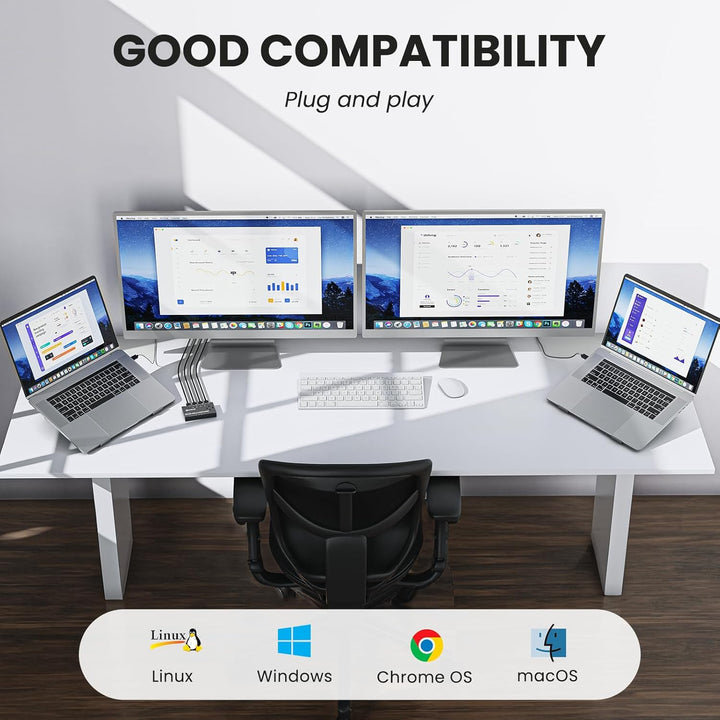 USB 3.0 Switch 4 PC, YOUTINGHDAV 4 in 4 out USB Switch 3.0, USB Switch Box für Tastatur, Maus, Druck