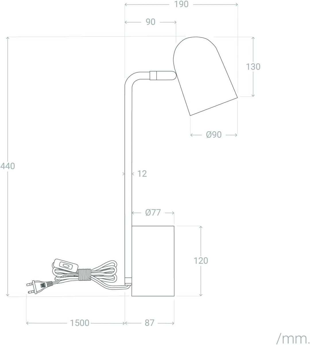 LEDKIA LIGHTING Schreibtischleuchte Flexo aus Metall mit Bleistifthalter Waal Seladonfarbe, Seladonf