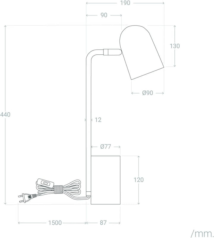 LEDKIA LIGHTING Schreibtischleuchte Flexo aus Metall mit Bleistifthalter Waal Seladonfarbe, Seladonf