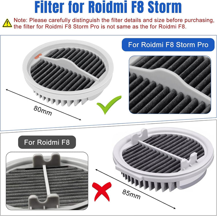 6er-Pack waschbare HEPA-Filter für Xiaomi Roidmi X20 / X30 / X30 / S2 / F8 Storm Pro kabelloser Stau