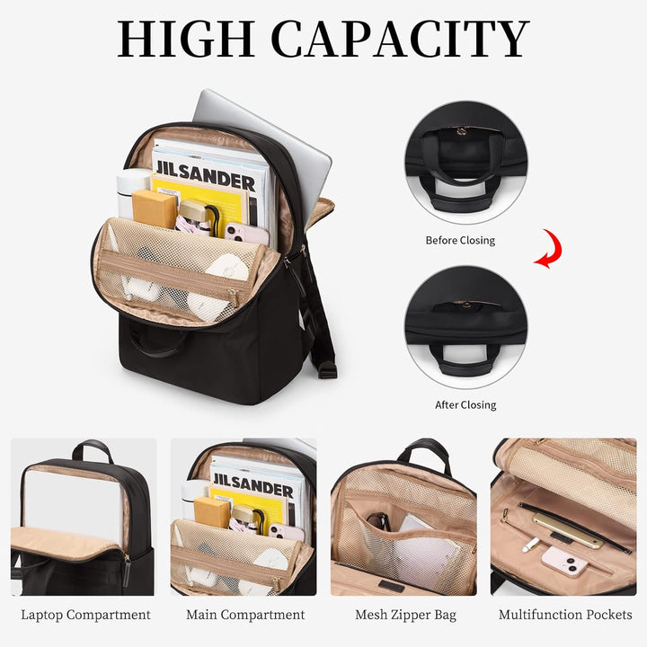 GOLF SUPAGS Rucksack Damen Handgepäck mit Laptopfach & Anti Diebstahl Tasche, 15.6 Zoll Laptop Rucks