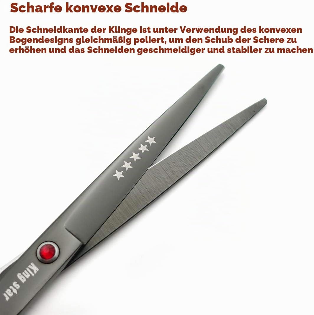 7.0in Titanium Black Professional Pet Grooming Scissors Set,Straight &amp; Thinning &amp; Curved Scissors 4p