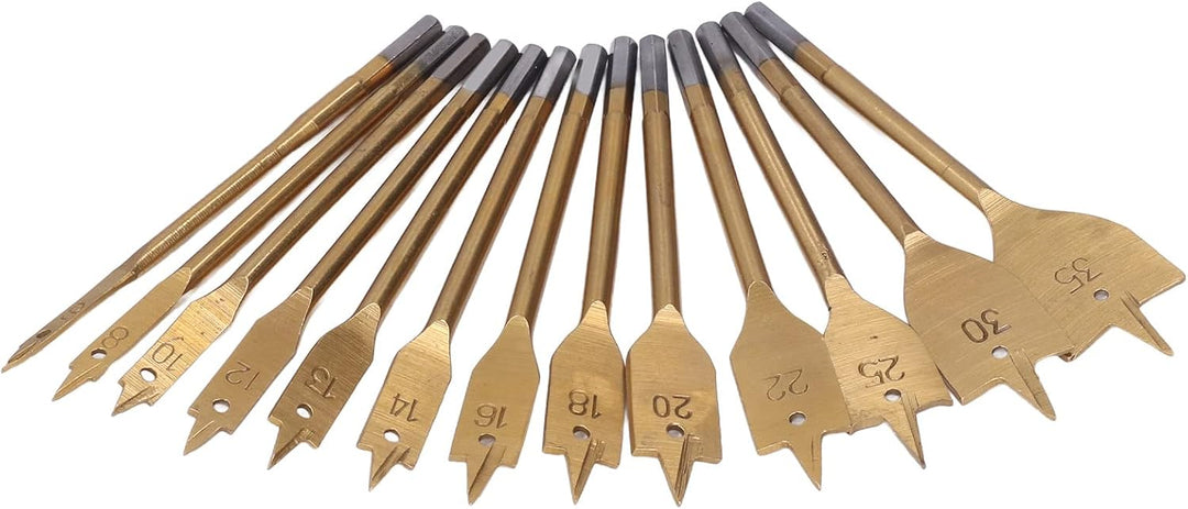 Flachbohrer-Set für Holzbearbeitung, Hartstahl, 6,35 mm (1/4 Zoll), Sechskantschaft, Spatenbohrer, L