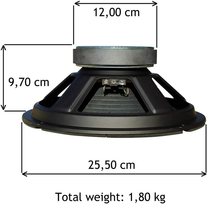 1 WOOFER MASTER AUDIO CW1000/8 Lautsprecher 25,00 cm 250 mm 10" 220 watt rms und 440 watt max impeda