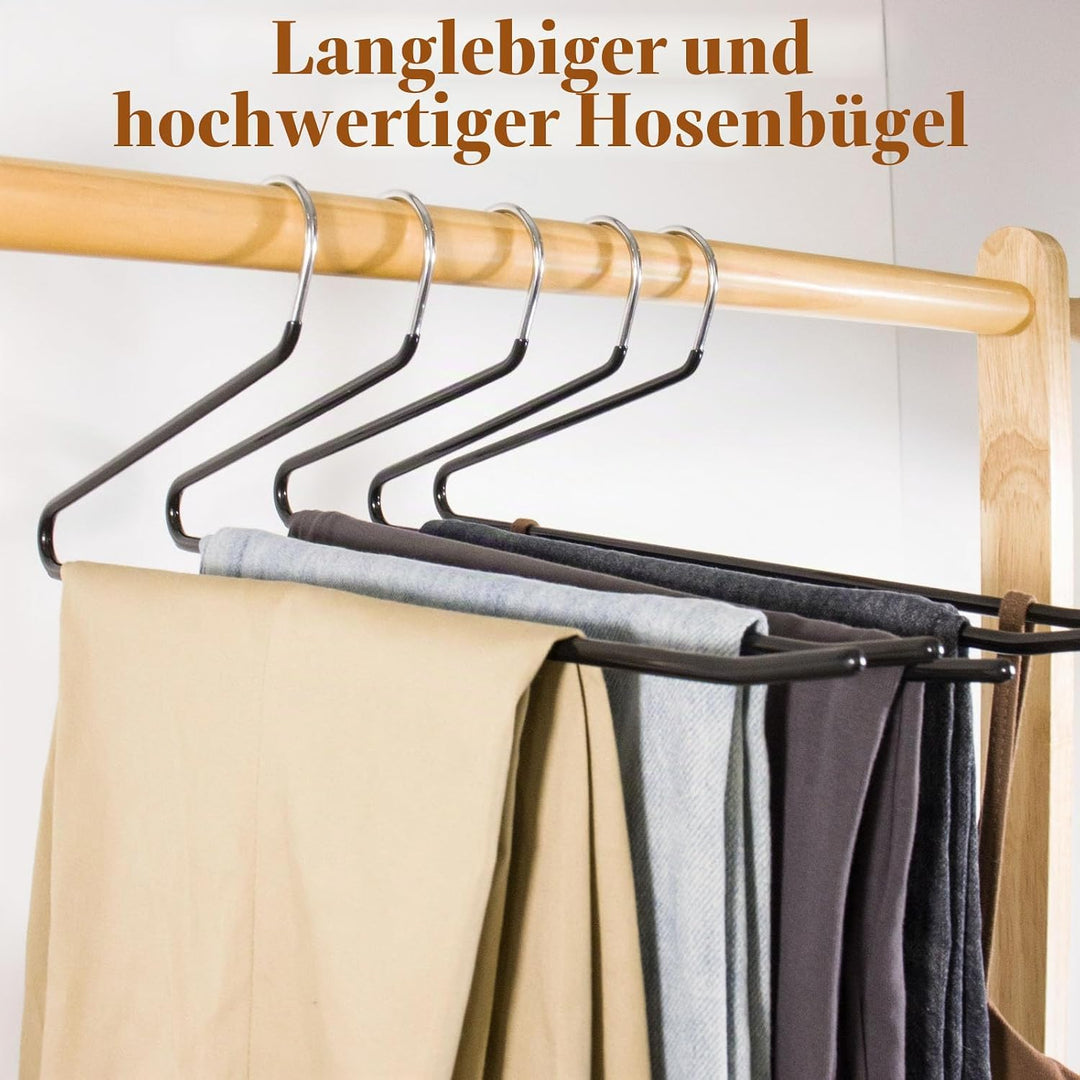 Hosenbügel aus Metall,30 Stück Hosenbügel Platzsparend mit offenem Ende und,36cm breit,Anti-Rutsch-R