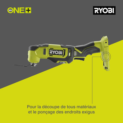 RYOBI 18 V ONE+ Akku-Multitool RMT18-0 (Oszilationswinkel 3,0°, Schwingzahl 0-20.000 min-1, variable