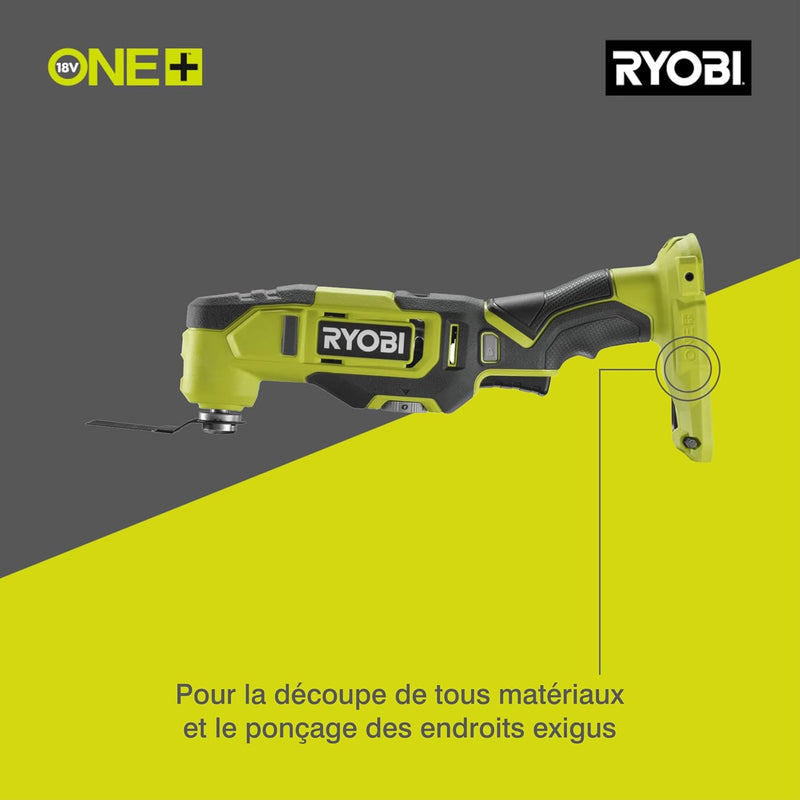 RYOBI 18 V ONE+ Akku-Multitool RMT18-0 (Oszilationswinkel 3,0°, Schwingzahl 0-20.000 min-1, variable