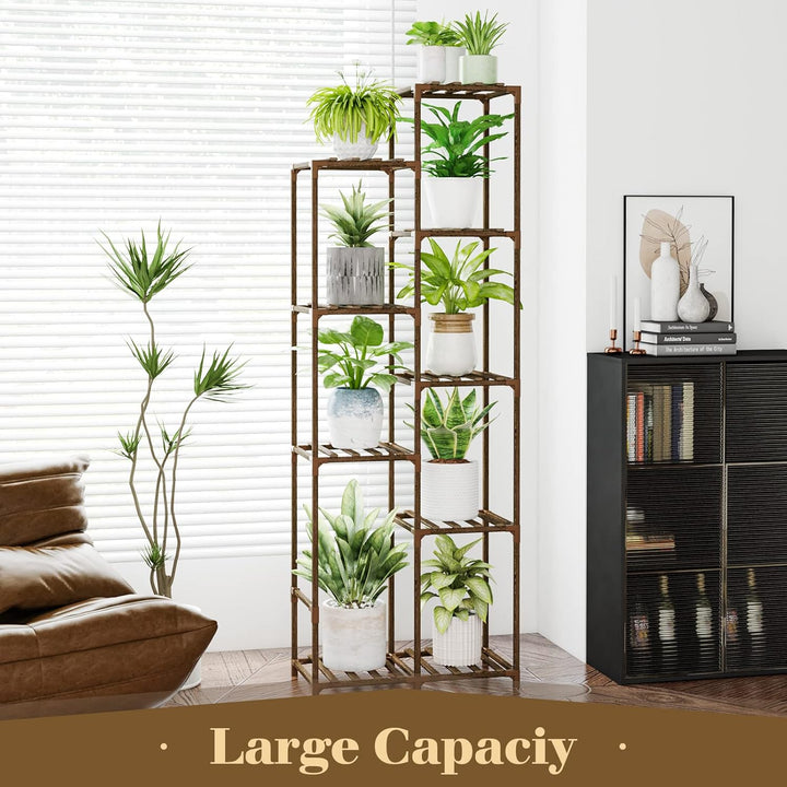 Bamworld Pflanzenregal Outdoor Indoor Blumenständer Hoch Pflanzentreppe Blumenständer für Draussen P
