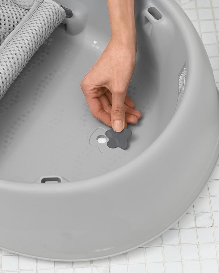 Skip Hop 235060 Moby Wal Badewanne, 3 Stufen, Anti-Rutsch, Bad für Babys, grau, Grau