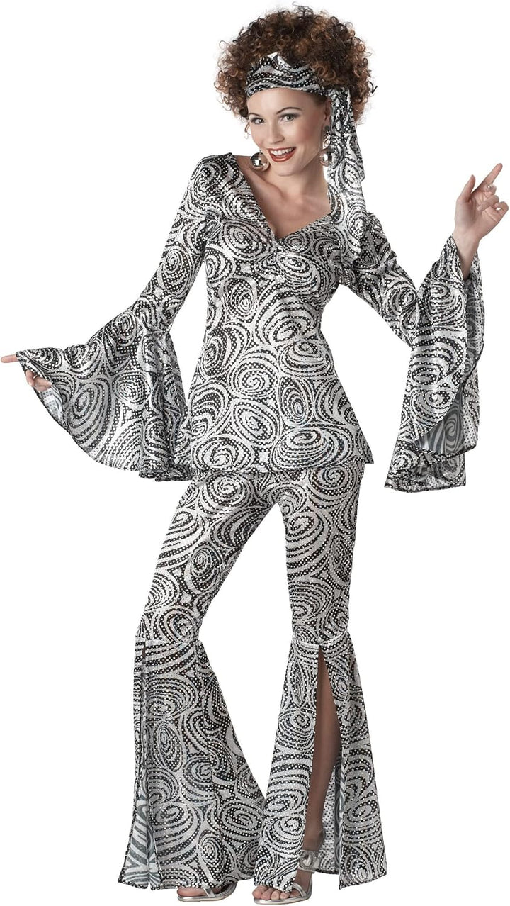 California Costumes Damen Foxy Lady Disco Kostüm, Weiss, Schwarz, XL XL Weiss, Schwarz, XL Wei&#xDF;