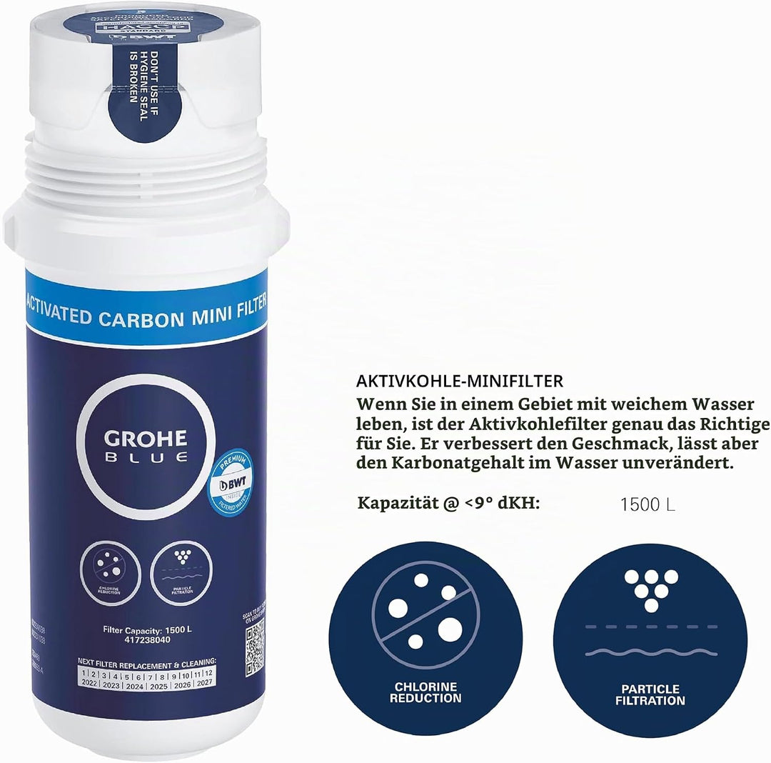 GROHE Blue Pure Start Curve - Einhand- Spültischarmatur Starter Set mit Filterfunktion (C-Auslauf, i