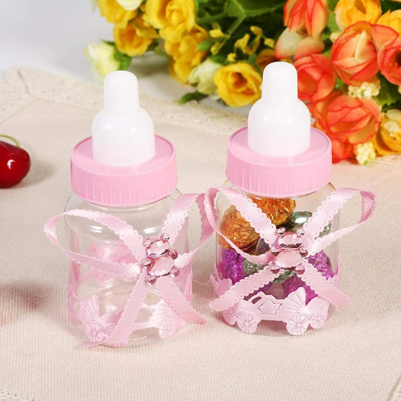 MOUMOUTEN Baby Süssigkeitsflaschen, 50 Stück Mini Baby Shower Babyflasche Süssigkeiten Geschenkbox m