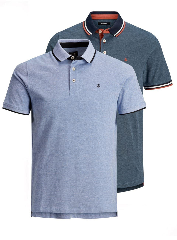 JACK & JONES Herren Slim Fit Polo Shirt JJEPAULOS Uni Sommer Hemd Kragen Kurz Arm Basic Pique Cotton