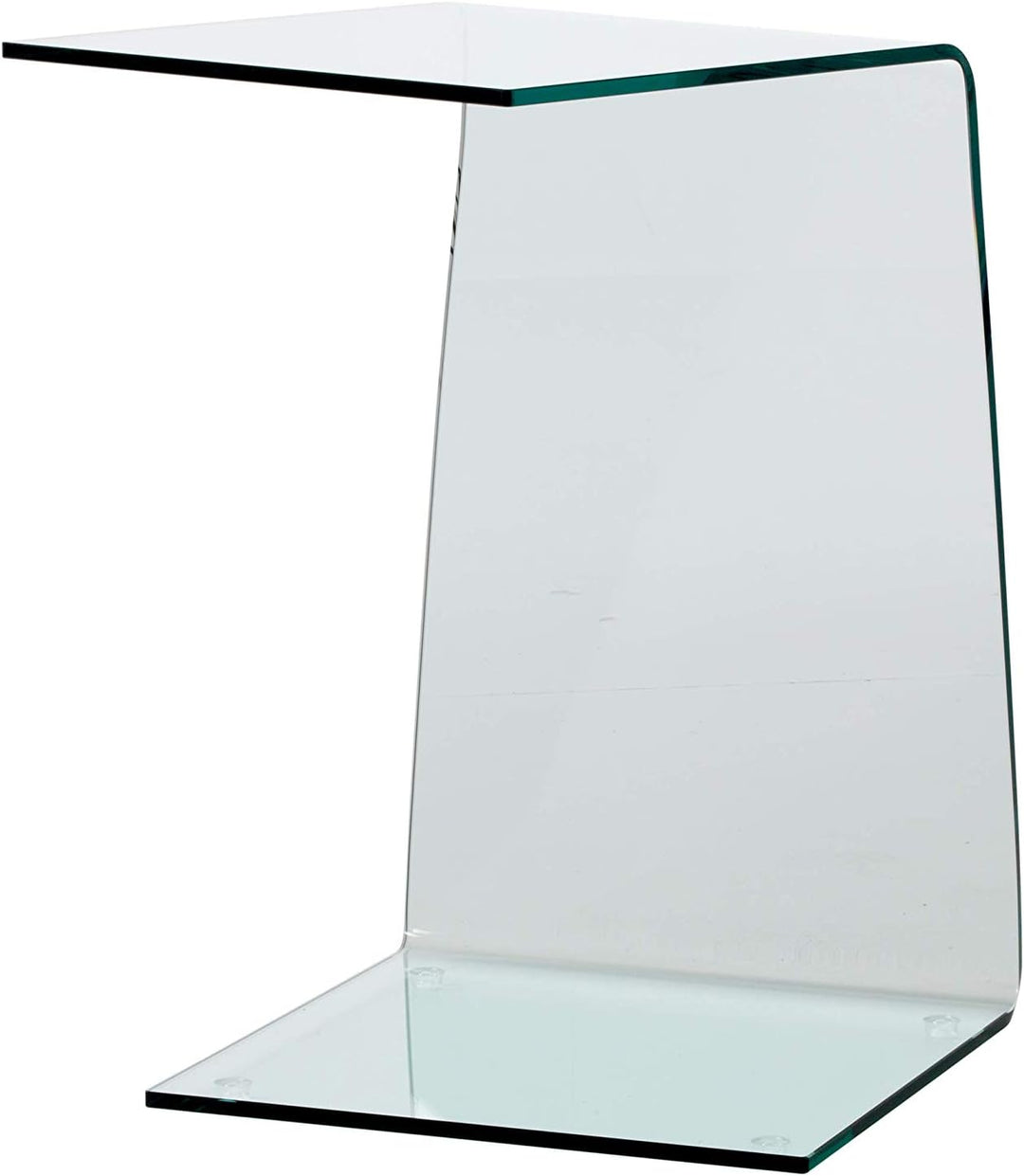 IMAGO FACTORY Atlas | Couchtisch Servetto - Lampentisch aus klarem, gebogenem Glas, Wohnzimmermöbel,