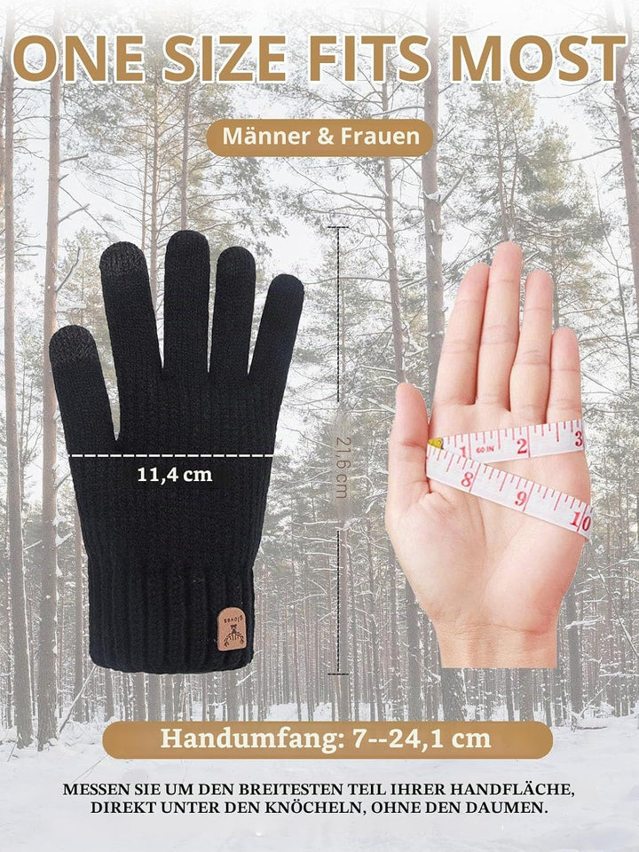 Winterhandschuhe für Damen Herren Touchscreen Thermohandschuhe mit Warme Fleecefutter für Kaltes Wet