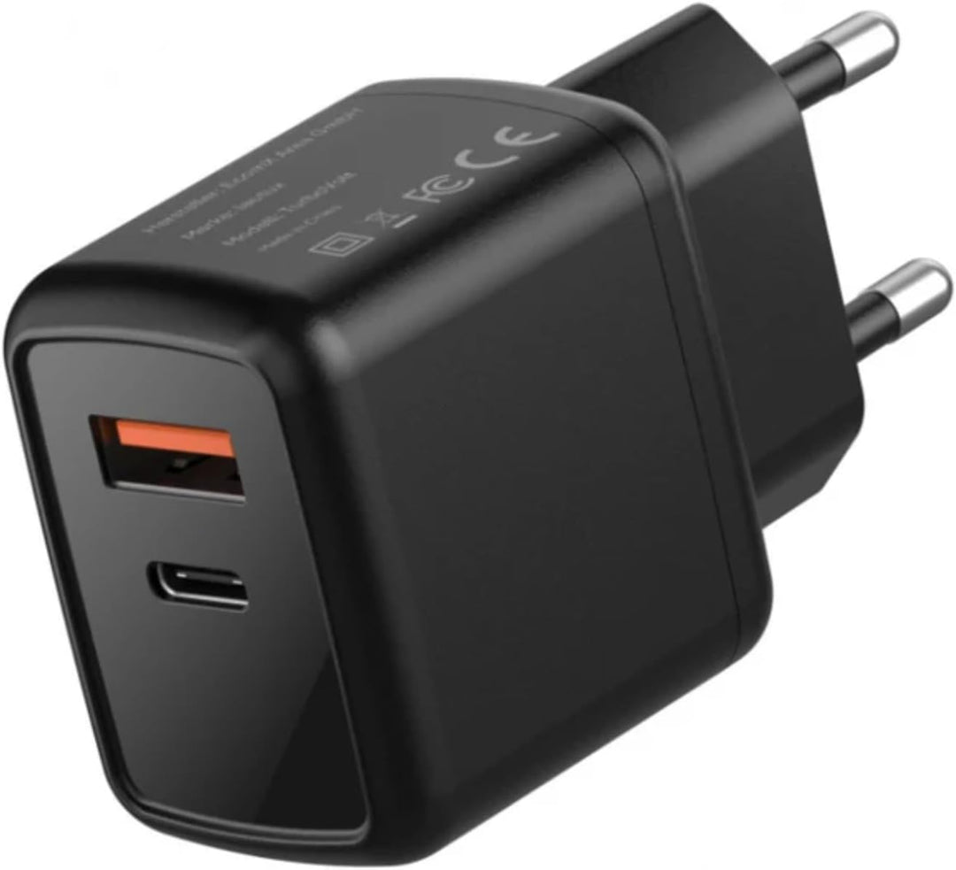 Turbotastic Pro 2 Ladeadapter – TurboVolt Schnellladegerät 30W USB-C & 18W USB-A, 2–2,5h Vollladung