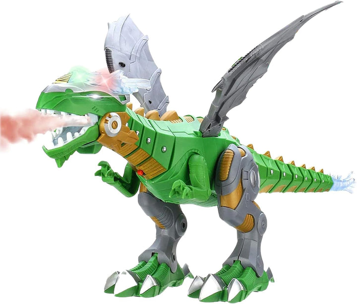 Yunseity Gehender Dinosaurier-Roboter-Drachen-Spielzeugnebel, der Feuerspeiende Lichter und Geräusch