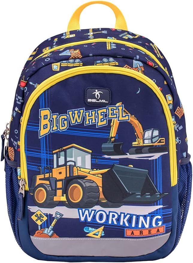 Belmil Kindergartenrucksack mit Brustgurt und Namensschild für 3-6 Jährige/Jungen / 12 L/Krippenruck