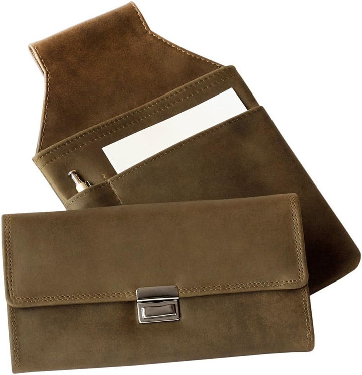 hamosons XL Profi Kellnerbörse Kellnergeldbeutel aus Nappa-Leder, für Damen und Herren, Braun, 1016,