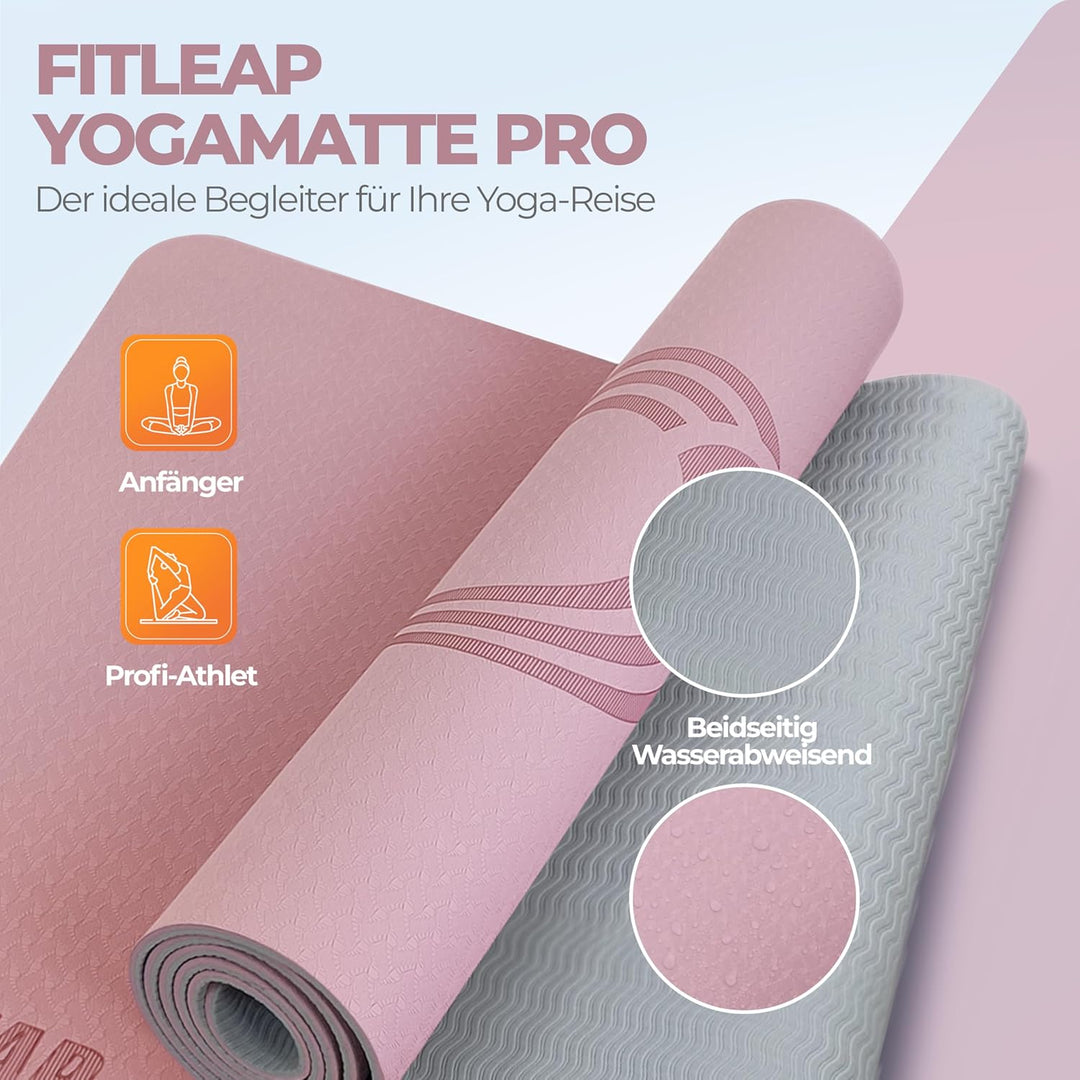 Fitleap Yoga Matte Pro aus umweltfreundlichem TPE-Schaum, sehr rutschfeste, schadstofffreie, hypoall