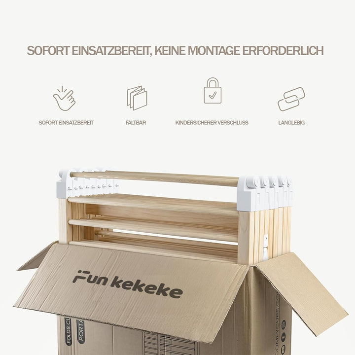 Laufstall Baby, Laufgitter Baby aus Holz, faltbar mit Tür &amp; Sicherheitsverschluss, individuell formb