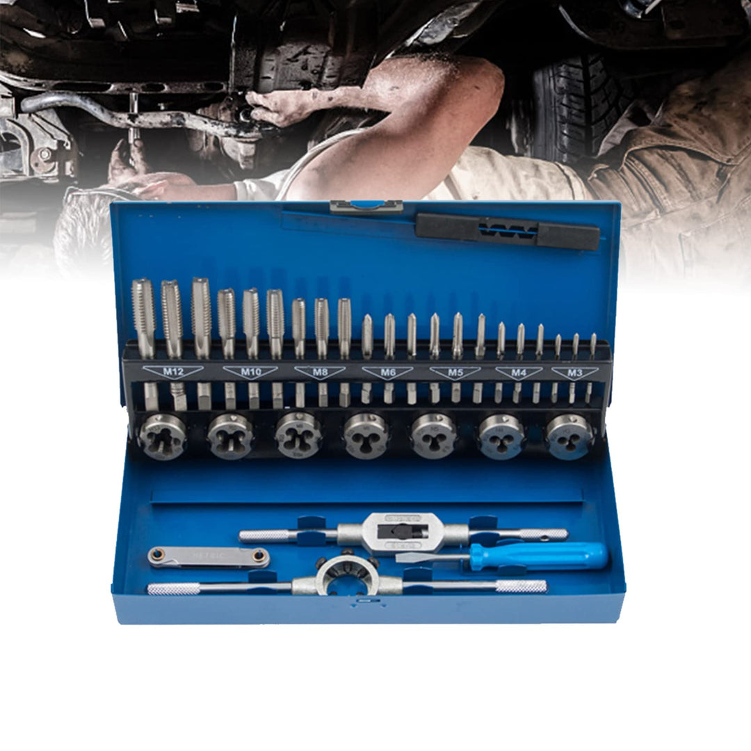 ACXIN Gewindeschneidsatz 32tlg Gewindeschneider Gewindeschneid Satz Gewinde Schneider Bohrer Werkzeu