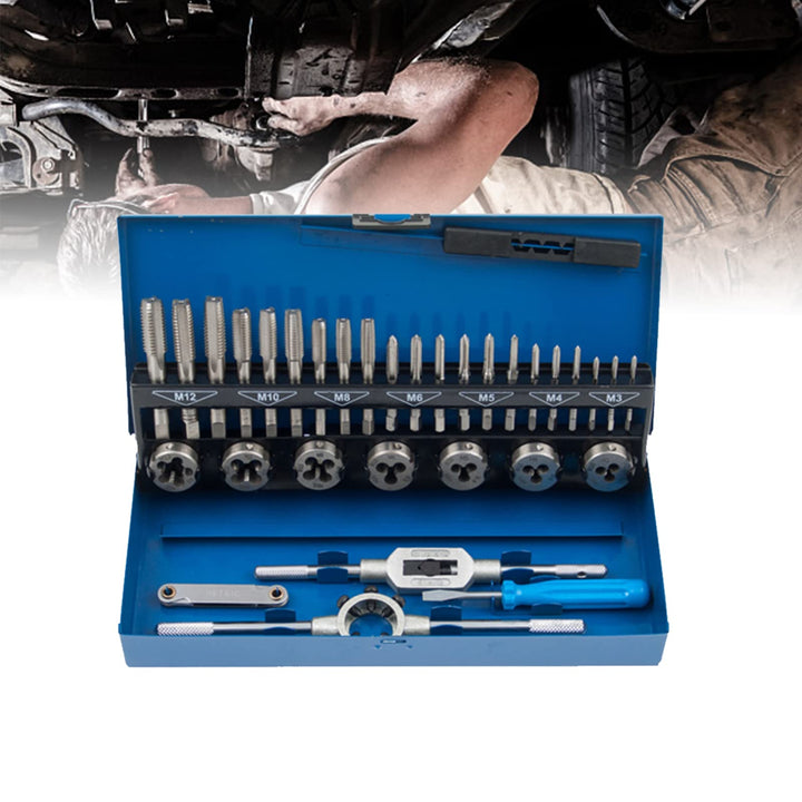 ACXIN Gewindeschneidsatz 32tlg Gewindeschneider Gewindeschneid Satz Gewinde Schneider Bohrer Werkzeu
