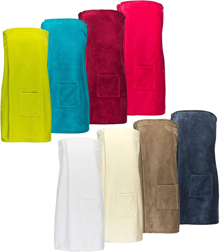 Floringo Luxus Saunakilt/Sauna-Kilt Twin-Star Damen mit Klettverschluss und aufgesetzter Tasche - Sc